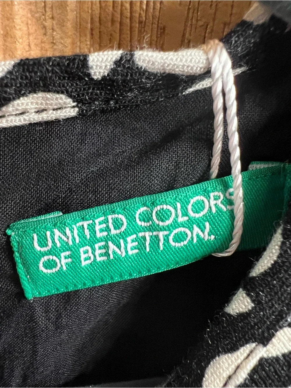 United Color of Benetton Baby Girl Black Floral Ruffle Long-Sleeve Dress